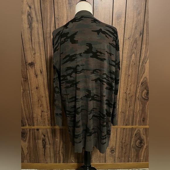 Sanctuary Green/multicolor Camoflage Open Long Cardigan Sz L - Picture 4 of 6
